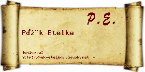 Pék Etelka névjegykártya